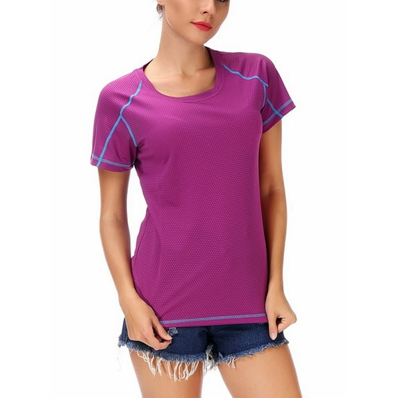 Men's and Women's Outdoor Running Short Sleeve Tee Shirt Quick Dry Active Tops