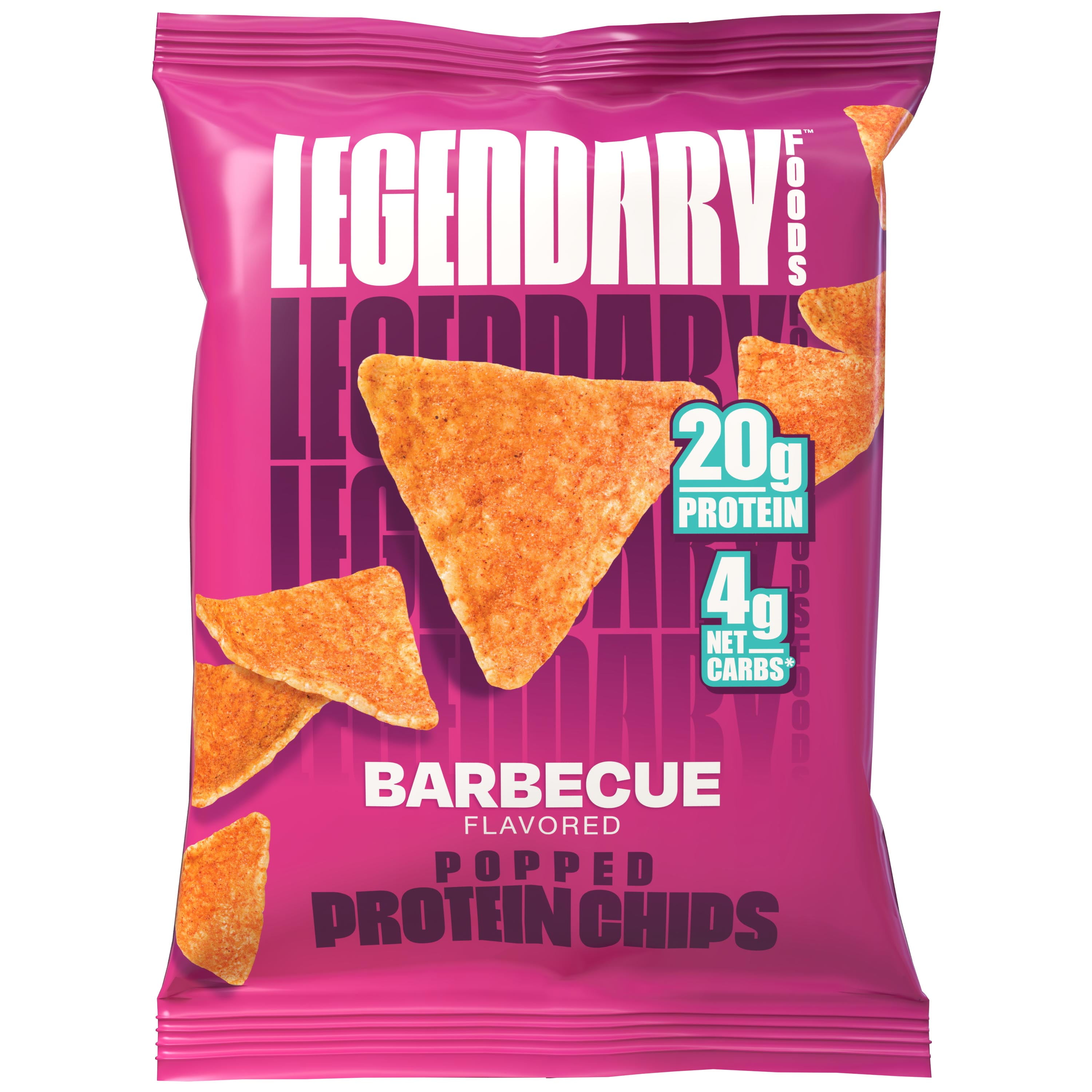 (7 pack) Legendary Foods Popped Protein Chips - BBQ 1 Count | Protein Snack | Gluten-Free| Keto Friendly