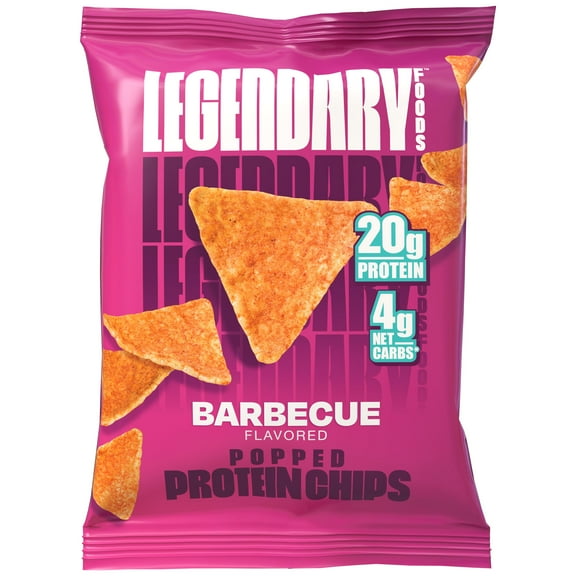 Legendary Foods Popped Protein Chips - BBQ 1 Count | Protein Snack | Gluten-Free| Keto Friendly