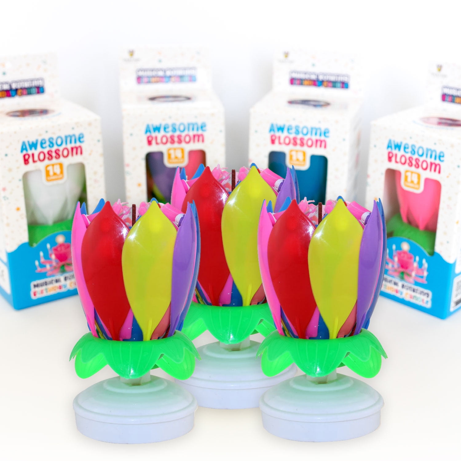Awesome Blossom 14 Candle Musical Lotus Flower Birthday Candle that