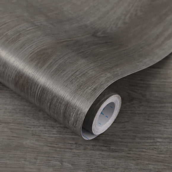 Papel tapiz Ismoon gris efecto madera autoadhesivo peel and stick 45 x 300 cm vinílico
