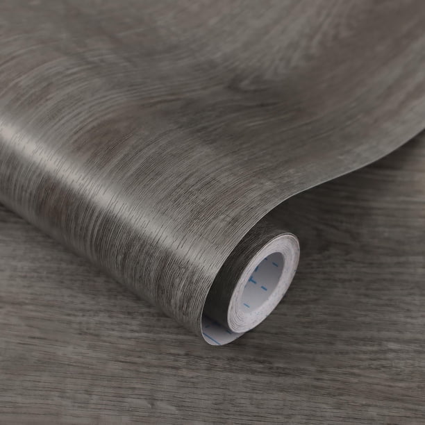 Papel tapiz Ismoon gris efecto madera autoadhesivo peel and stick 45 x 300 cm vinílico