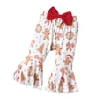 thumbnail image 5 of Hotiary Newborn Infant Girls Halloween Christmas 3 Piece Set Toddler Baby Long Sleeve Button Romper + Print Bell-Bottom Pant + Headband Outfits for 0 Month-4 Years, 5 of 8