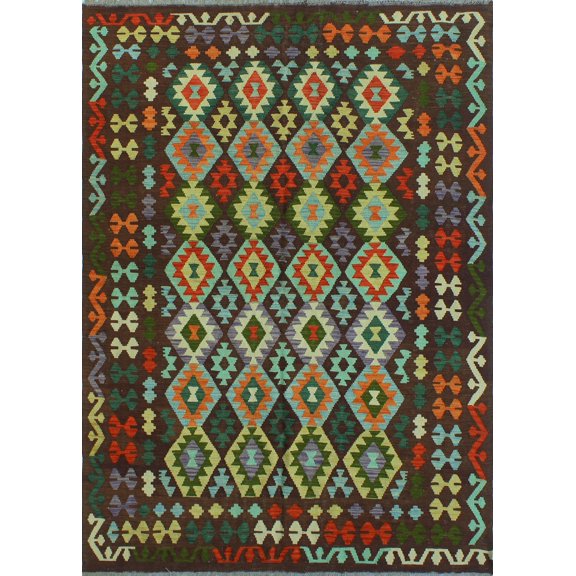 Sangat Abra Brown/Purple Rug, 5'11" x 8'0"