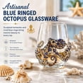 thumbnail image 6 of Artisanal Blue Ringed Octopus Glassware, Artistic 3D Octopuses Stemless Wine Glasses, Handcrafted Marine Animal Bar Glass, for Ocean Lovers, 6 of 7