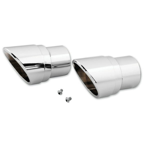 Vance & Hines Big Shots Staggered Exhaust Chrome Slash Billet End Caps (16917)