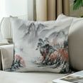 thumbnail image 3 of LALILO Throw Pillow Covers Pink Cherry Chinese Landscape Japanese Cushion Cover 18" x 18", 2 Pack, 3 of 6