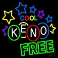 thumbnail image 1 of Cool Keno Free LED Neon Sign 16 x 16 - inches, Black Square Cut Acrylic Backing, with Dimmer - Bright and Premium built indoor LED Neon Sign for wall décor, arcarde, and storefront., 1 of 7
