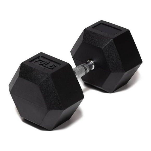 Mancuerna Hexagonal 70 Lb con Revestimiento en Goma MDFitness Pesa, Dumbbell MDFitness Hexagonal Recubierta
