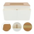 thumbnail image 3 of Practical Tissue Box for Home Storage Use in White Synthetic Material Great for Kitchen Bedroom Living .8x4.5x5.1 Inches, 3 of 8