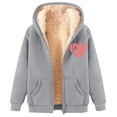 thumbnail image 3 of Women's Autumn/winter Lamb Coat Plus Thick Hooded Cardigan Plus Size Coat Foldable Rain Jacket Winter Coats for Women under 40 Womens Snow Jacket plus Size Womens plus Size Fall Clothes plus Size, 3 of 3