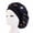 Black, variant on Giaone Print Satin Night Cap Wide Brim Hair for Head Turban Chemotherapy
