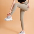 thumbnail image 3 of Mujeres Embarazadas Desolladas con Leggings De Cintura Alta Y Abdomen, Pantalones Deportivos Casuales, Pantalones Ajustados, Pantalones De Yoga,M, 3 of 5