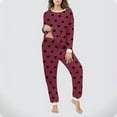 thumbnail image 5 of Dazajoo Fluffy Pajamas for Women Soft Fleece Warm Pajama Set Fuzzy Pjs Winter 2 Piece Flannel Lounge Sets with Pockets Watermelon Red,S, 5 of 7