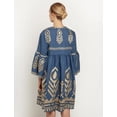 thumbnail image 3 of EASYBRAUS Women Bohemian V Neck Print Midi Dress Spring Casual A Line Vacation Dress, 3 of 4