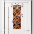 thumbnail image 2 of Ethnic Hanging Pocket Organizer, Repetitive Folkloric Ornaments Warm Colors, Printed Polyester Storage Bag with Pockets, 9" x 27", Orange Mustard, 2 of 2