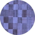 thumbnail image 1 of Ahgly Company Machine Washable Indoor Round Oriental Blue Modern Area Rugs, 4' Round, 1 of 4