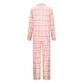 thumbnail image 2 of UFOUND Women Casual Lapel Button Print Two Piece Long Sleeve Pajamas Sets Homewear Sleepwear Nightwear Loungewear Pjs Pyjamas Leisure, 2 of 8