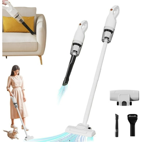 Powerful Cordless 2-in-1 Vacuum Cleaner, Floor Scrubber and Hardwood Floor Cleaner, 300ML Water Tank, Self-Cleaning & Washable Pads, Lightweight, for Pet Hair Cleaning, Home, Sofa, Car（XX）