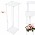 thumbnail image 6 of 2PCS Square Clear Tabletop Vases Flowers Vase 13.23lbs Tabletop Flower Stand for Home Decoration Party Decoration, 6 of 15