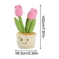 thumbnail image 3 of Handmade Knitted Yarn Tulip and Rose Potted Plant, Crochet Artificial Flower Arrangement with Pot, Decorative Knitting Floral Bonsai for Tabletop Desk Shelf Home Office Indoor Decoration, 3 of 6