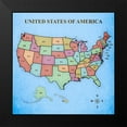 thumbnail image 2 of Josefina 12x12 Black Modern Framed Museum Art Print Titled - Map of the United States, 2 of 5