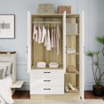 thumbnail image 7 of GraceGrove Wooden Armoire Wardrobe Closet with 3 Doors, 67" High Bedroom Wardrobe Closet with 3 Closet Drawers, Clothes Cabinet Closet Wardrobe for Bedroom with Hanging Rod, Armoires and Wardrobes, 7 of 7