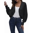 thumbnail image 2 of Cardigan Sweaters for Women Open Front Cropped Cardigan Sweater Long Sleeve Knit Bat Sweaters Shrug Top, 2 of 10