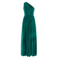thumbnail image 4 of Women's Summer Sexy One Shoulder Cutout Maxi Dress Sleeveless Solid Pleated Slit Elegant Long Cocktail Party Dresses, 4 of 5