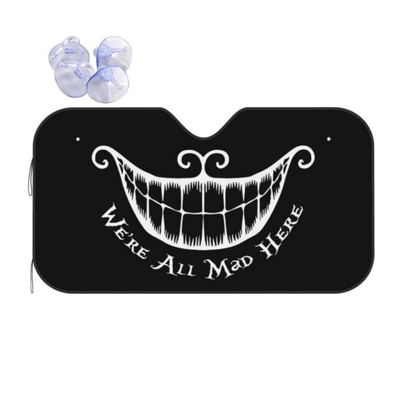 Front Windshield Sun Shade Alice in Wonderland Folding Shield UV Ray Blocks Visor Protector for Car Truck SUV Medium