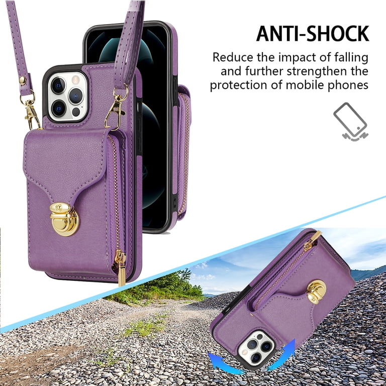 Feishell Crossbody Wallet Case for Apple iPhone 13 Pro Max,with