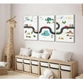 thumbnail image 3 of 3Pcs Woodland Nursery Canvas Wall Art Cute Neutral Vintage Forest Wild Animals Bear Deer Fox Landscape Watercolor Painting Picture Wall Decor Poster Print Artwork for Baby Kids Room, 3 of 5