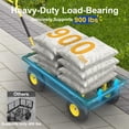thumbnail image 3 of Firstness Heavy Duty Garden Cart, 900 lbs Capacity Garden Wagon with Removable Sides, Green, 3 of 9