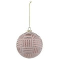 thumbnail image 2 of Northlight Textured Stripes Glass Christmas Ball Ornament - 4" (100mm) - White and Rose Gold, 2 of 7