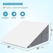 10 inch Foam Wedge Pillow for Sleeping ,Triangle Bed Wedge Pillow for Headboard ,Soft Memory Foam & Washable Cover