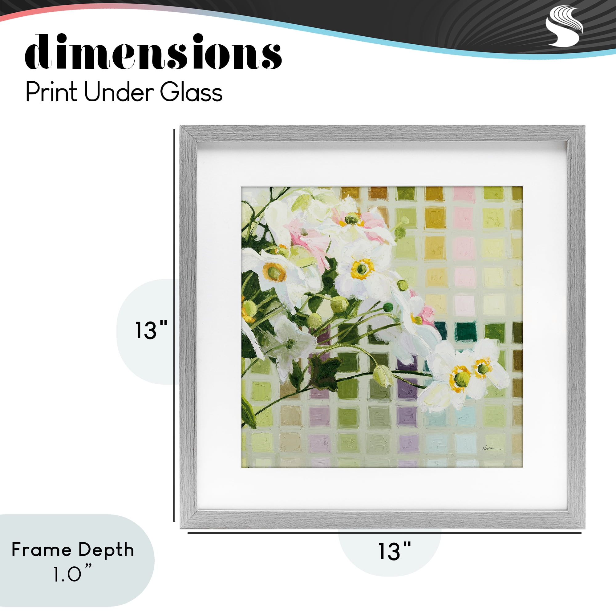 Stupell Industries Color Chart Daffodils Gray Framed Print Under Glass, design by Shirley Novak