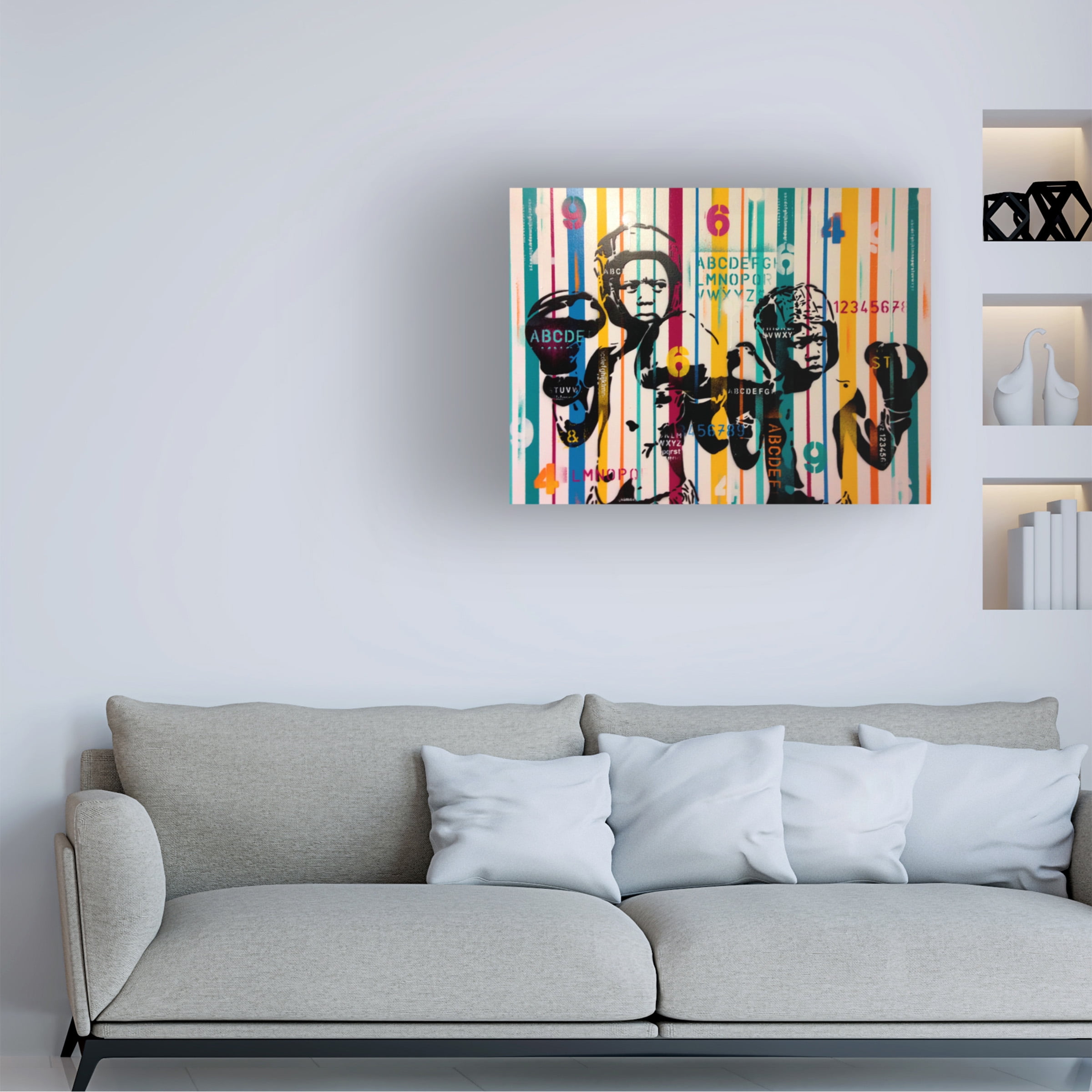 Trademark Fine Art 'Boxers And Alphabet' Canvas Art by Abstract Graffiti