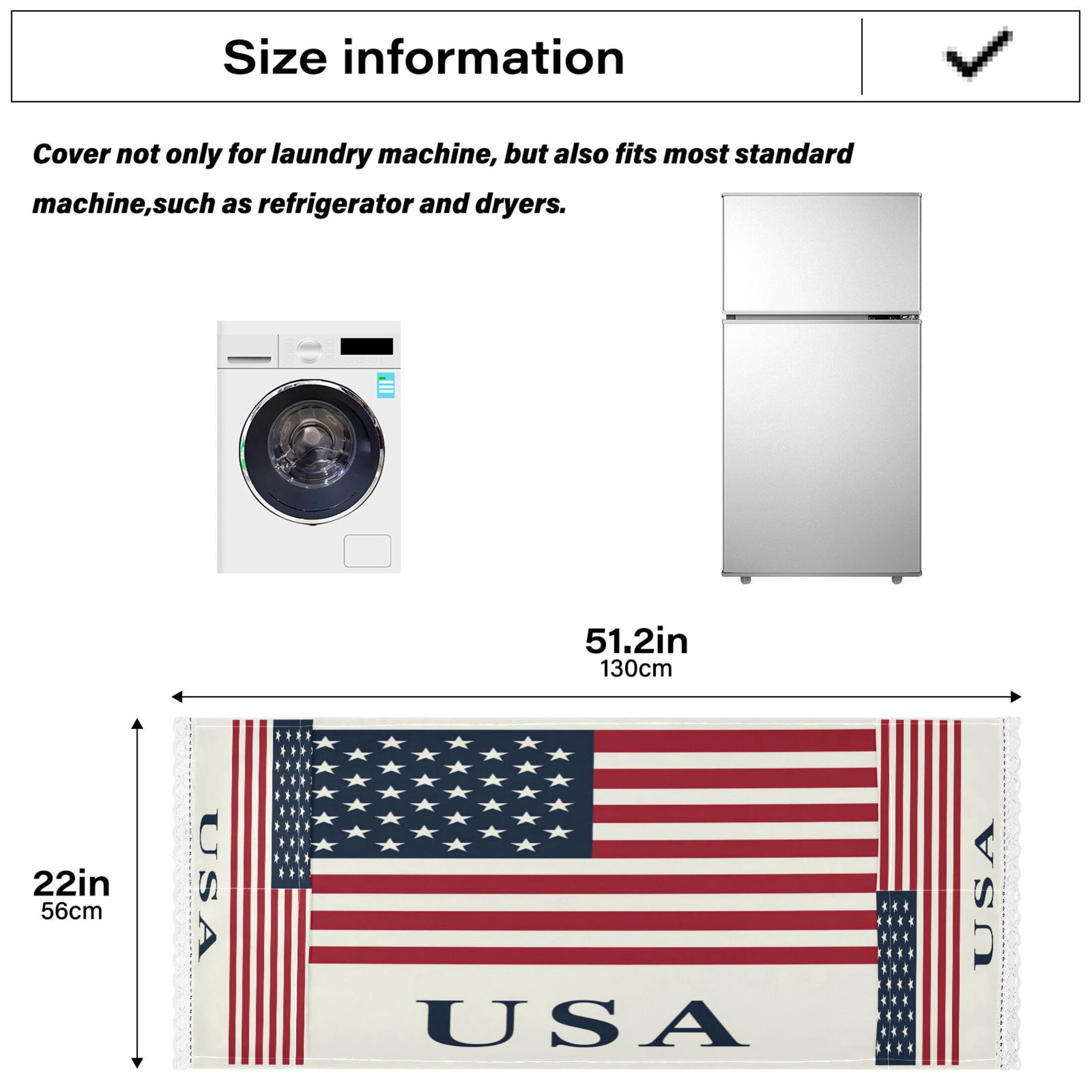 Wobogo American Flag Washing Machine Cover Dustproof Washer Dryer Cover Waterproof Laundry Room Decorative Protector