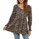 thumbnail image 5 of Camisas Para Mujer Casual Moda Manga Larga Cuello en V Estampado Puff Manga Larga Túnica Top Odeerbi ODB126175, 5 of 7