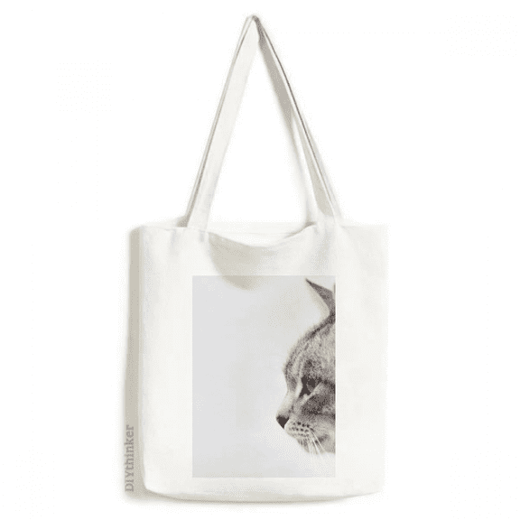 animal yawn cat simpol tote canvas bag shopping satchel casual handbag
