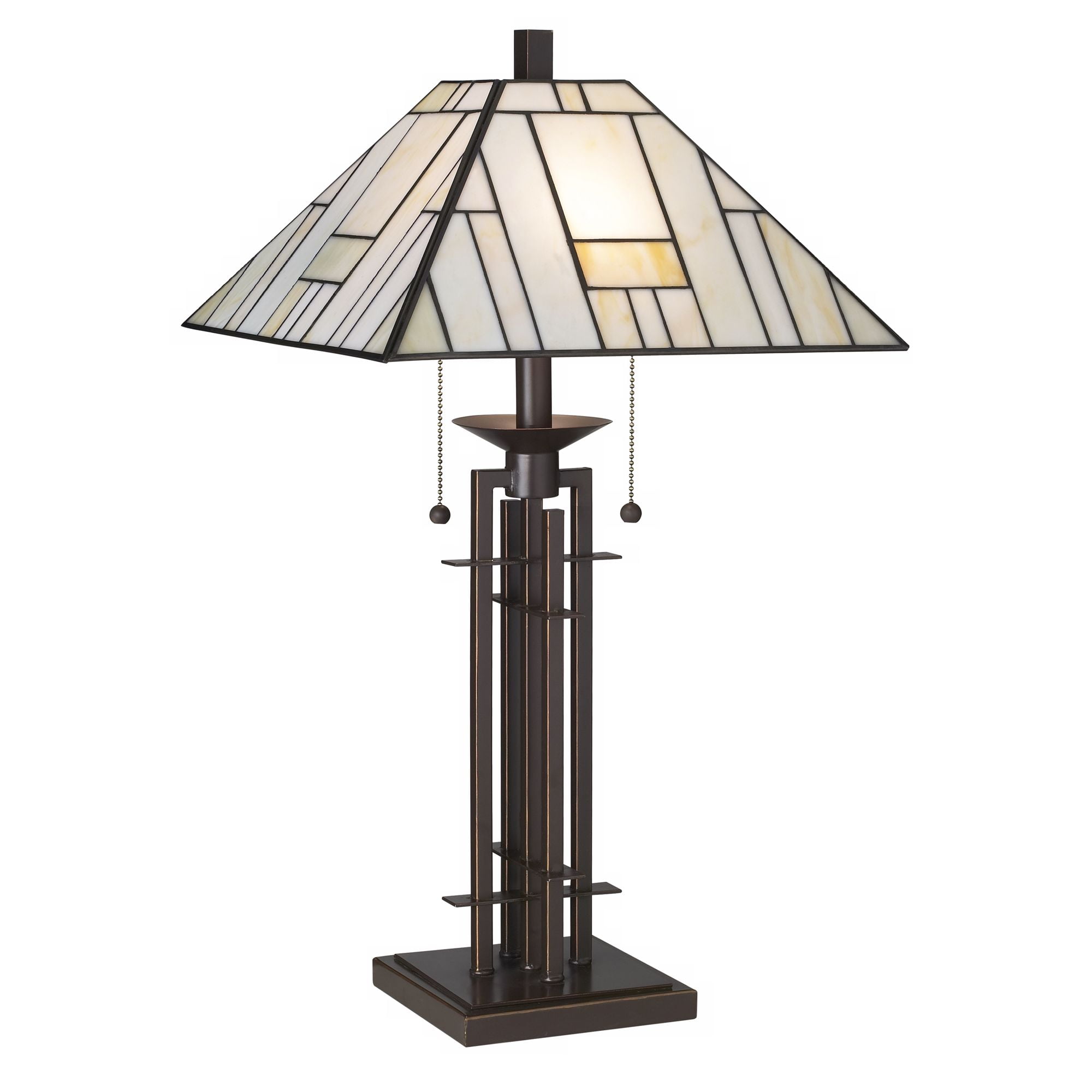 Franklin Iron Works Wrought Tiffany Style Table Lamp 26 1/4" High Bronze Art Deco Stained Glass for Bedroom Living Room Bedside Nightstand Office Kids