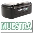 thumbnail image 1 of Slim Pre-Inked Muestra Stamp, Slim 1444, Ultra Slim Design, Impression Size 1/2" by 1-3/4", Up to 25,000 Impressions - Green Ink, 1 of 10