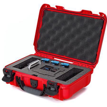 UPC: 0666365037268 | Nanuk Case w/foam insert for (21256) Go Pro Hero 9 and 10 – Red Interior dimensions = 11.44 x 7 x 3.68 (909-GOPH99)