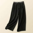 thumbnail image 3 of Dpytoraw Retro Embroidered Linen Wide Leg Pants For Women Summer Casual Trousers With Comfortable Draping Style Women's Casual Pants With Pockets Black M, 3 of 4