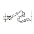 thumbnail image 4 of DecMode Traditional Black Metal Wall Décor, 49"W x 21"H Features Music Staff with G Clef and Musical Notes Design, 4 of 14