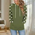 thumbnail image 2 of Olyvenn Hoodies for Women Oversized Polka Dot Long Sleeve Sweatshirts Casual Y2K Hoodies Pullover with Pockets Fall Fashion Army Green XXL, 2 of 6