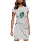 thumbnail image 1 of Vestido ajustado de cuello redondo de manga corta de color sólido informal de verano para mujer Fridja nalpqowj4431, 1 of 4