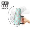 thumbnail image 3 of 40oz Pioneer Flower Floral Print Pattern Insulated Tumbler with Handle, BPA-Free Leak Proof Lid and Straws, Double Wall Vacuum, Hot 12h/Cold 34h, 3 of 6