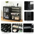 thumbnail image 4 of Gzxs Coffee Bar Cabinet with Charging Station and Remote Control LED Light, Modern Wine Liquor Cabinet with Wine Rack and Mesh Door, for Kitchen Dining Room, 43.31"L x 13.78"W x 32.87"H, Black, 4 of 10