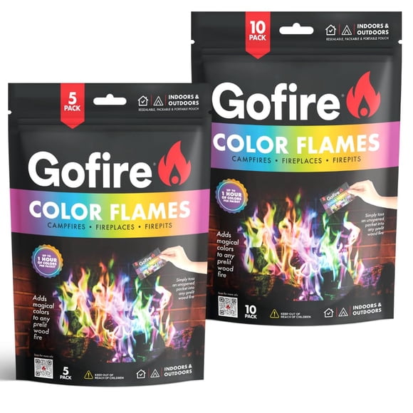 Color Flame Packets - Safe for Indoor & Outdoor Use - 1 Hour Burn for Campfires, Fireplaces, Firepits - No Need to Open Just Drop